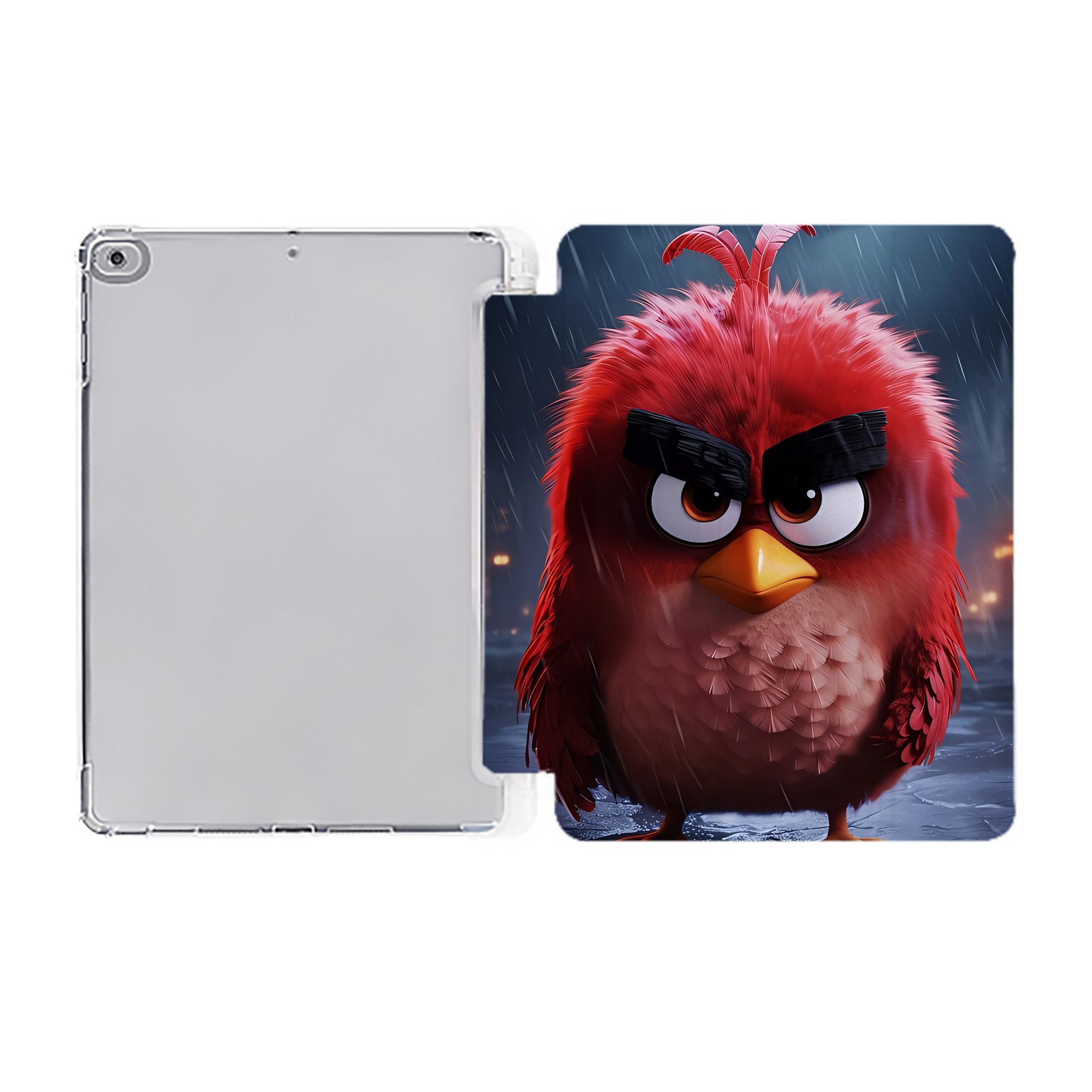 （画像用） Angry Birds アングリーバード IPad ケース ペン収納付き 三つ折りスタンド PUレザー×シリコン 対応機種9.5/10.5/10.9インチ